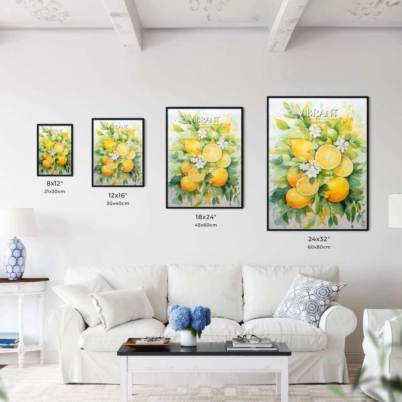A Painting Of Lemons And Flower - Kitchen Hangings