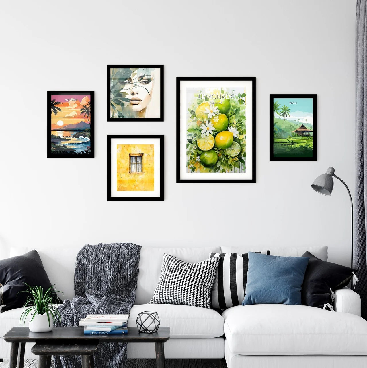 A Painting Of Lemons And Flower Wall Art
