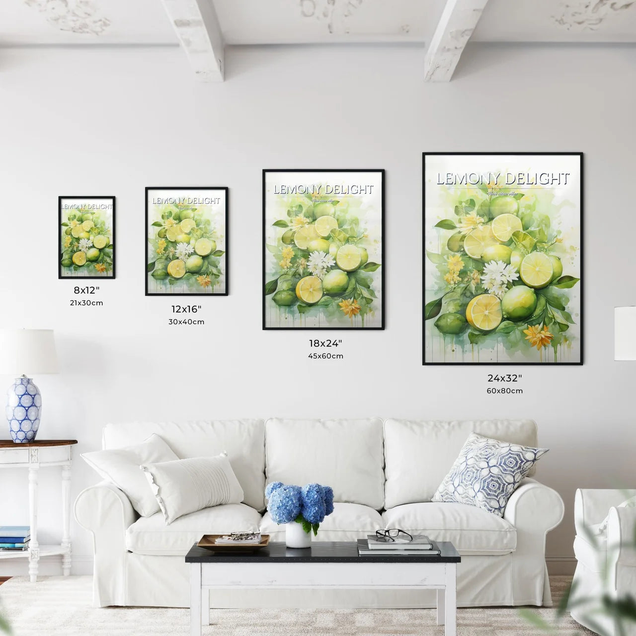 A Painting Of Lemons And Flower - Kitchen Hangings