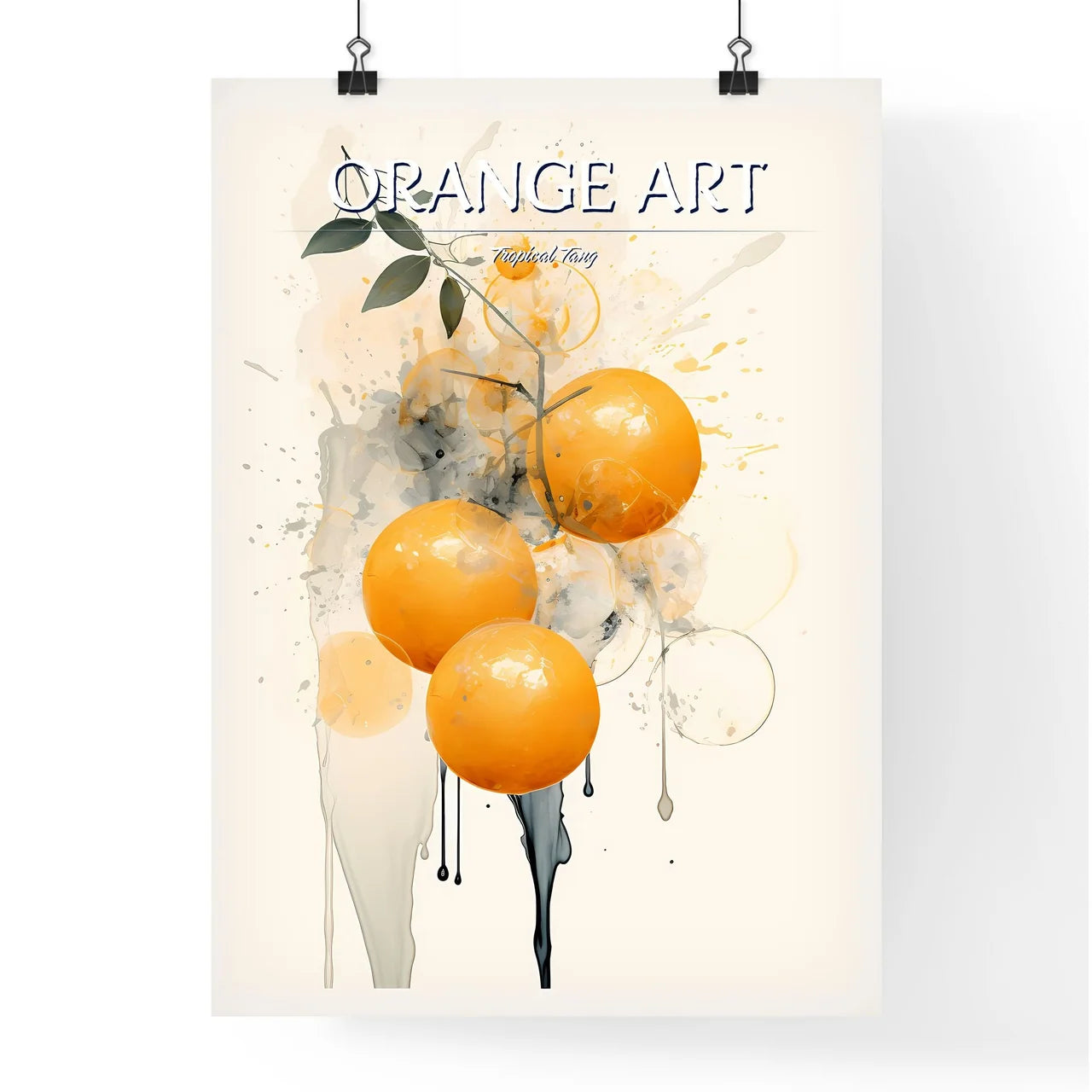 A Painting Of Oranges And Leave Poster