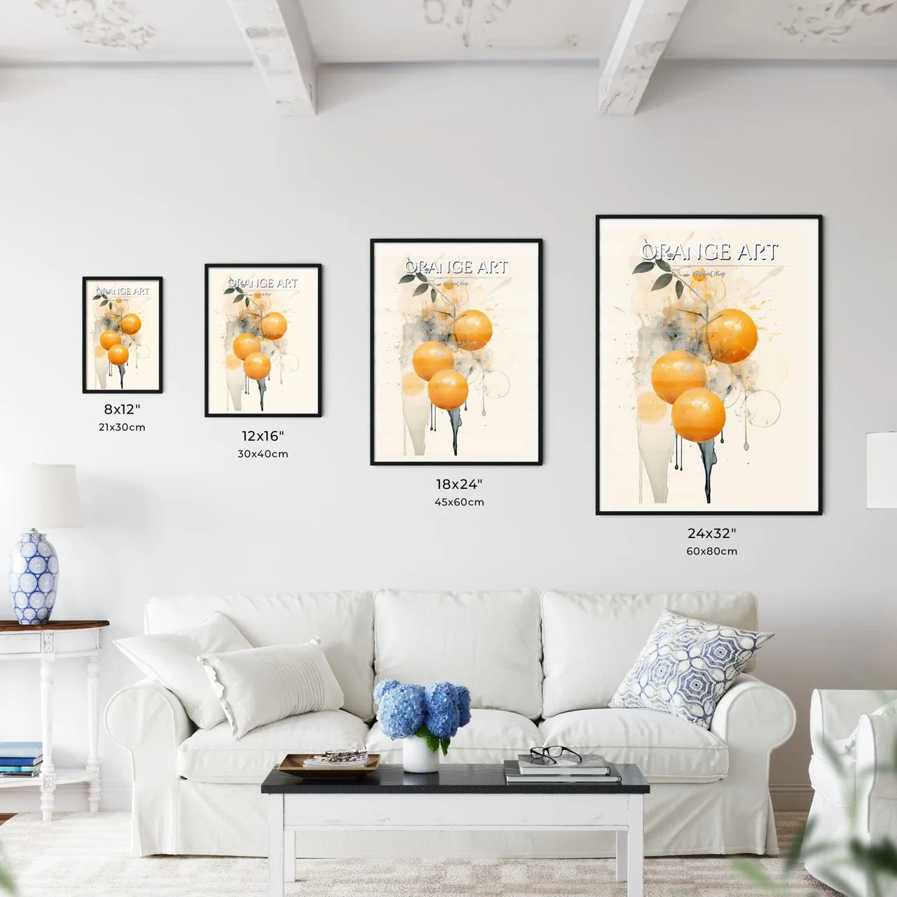 A Painting Of Oranges And Leave - Kitchen Hangings