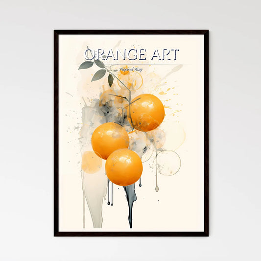 A Painting Of Oranges And Leave - Framed Art Print