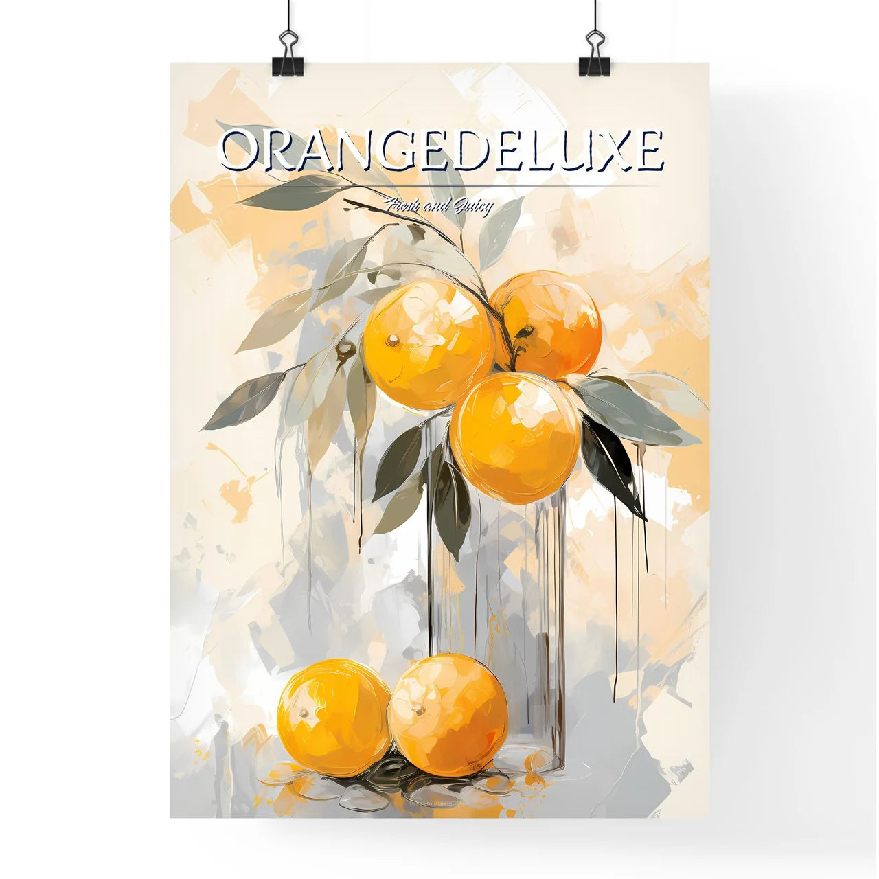 A Painting Of Oranges On A Branc Poster
