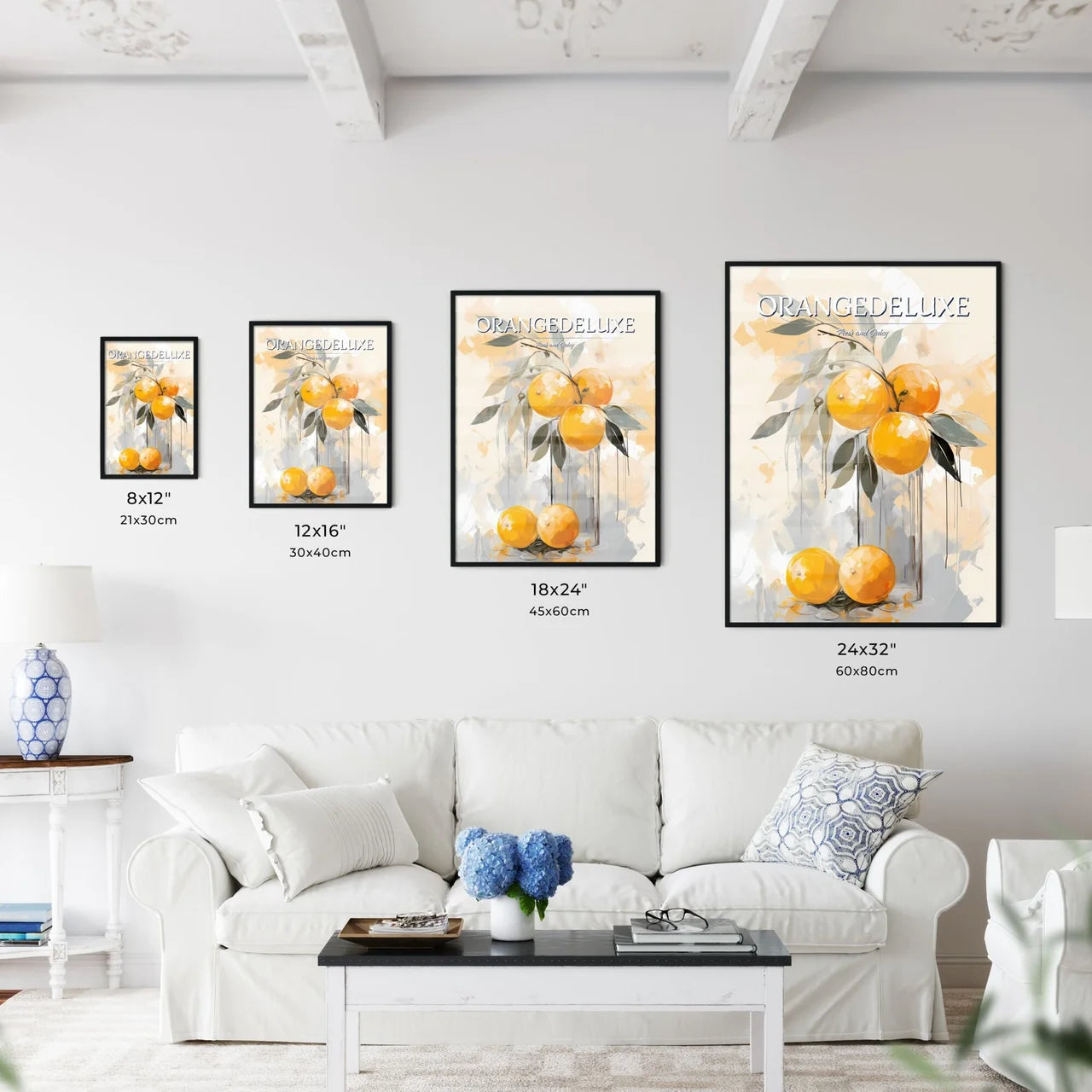 A Painting Of Oranges On A Branc - Kitchen Hangings