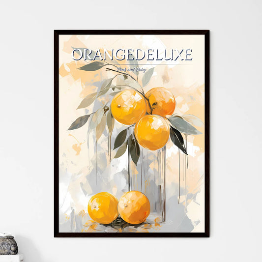 A Painting Of Oranges On A Branc - Framed Art Print