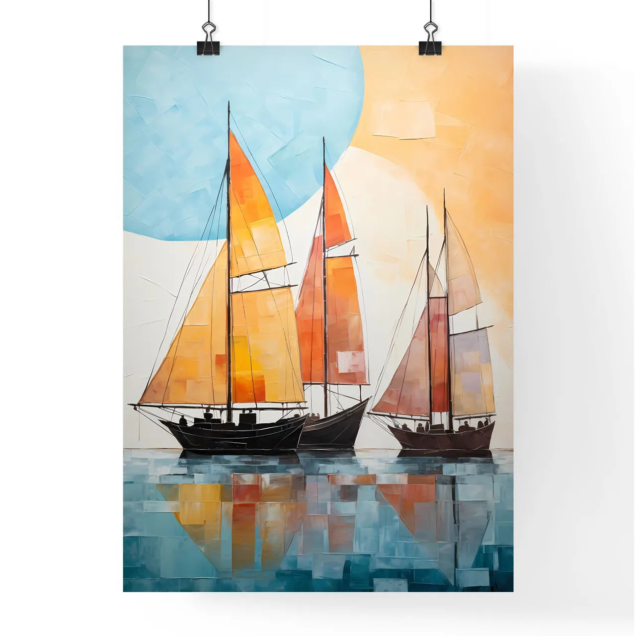 A Painting Of Sailboats On Wate Poster