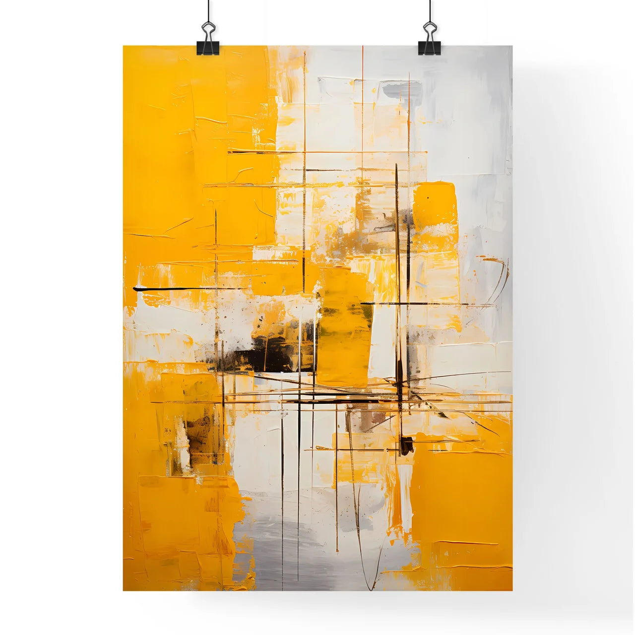 A Painting Of Yellow And White Square Poster