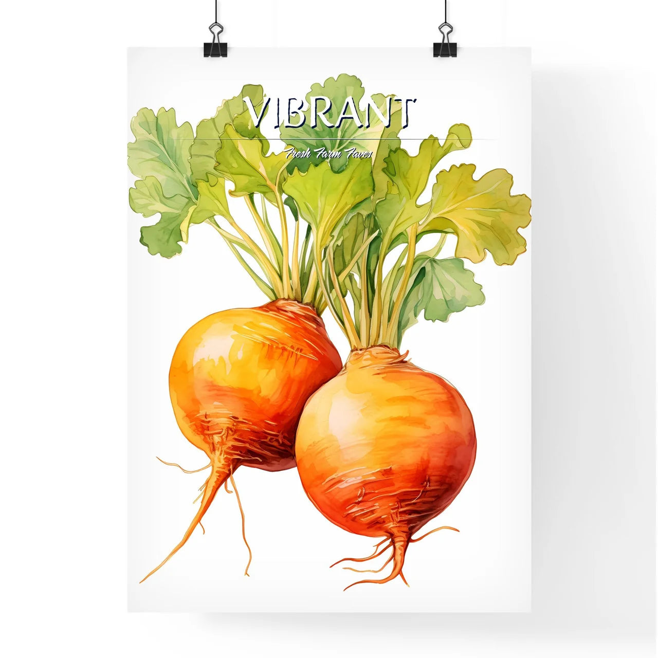 A Pair Of Turnips With Leave Poster
