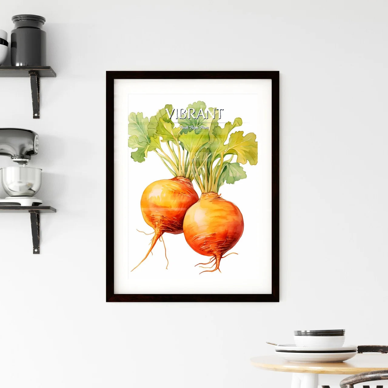 A Pair Of Turnips With Leave Framed Print