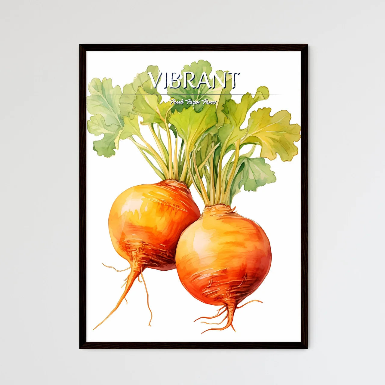 A Pair Of Turnips With Leave - Framed Art Print