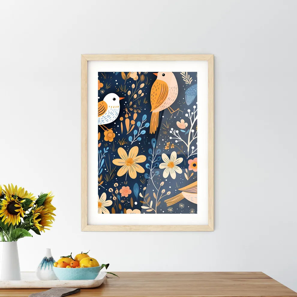 A Pattern Of Birds And Flower Size Chart