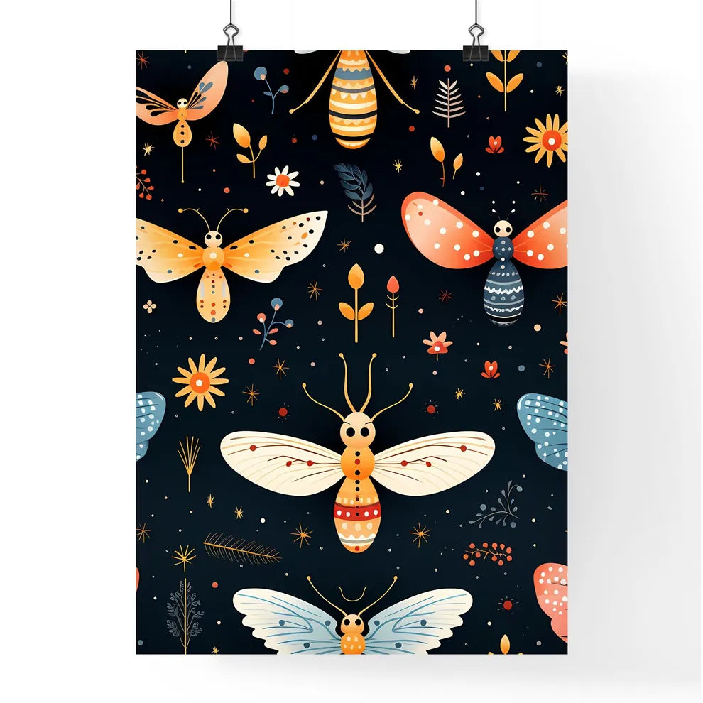 A Pattern Of Butterflies And  Poster