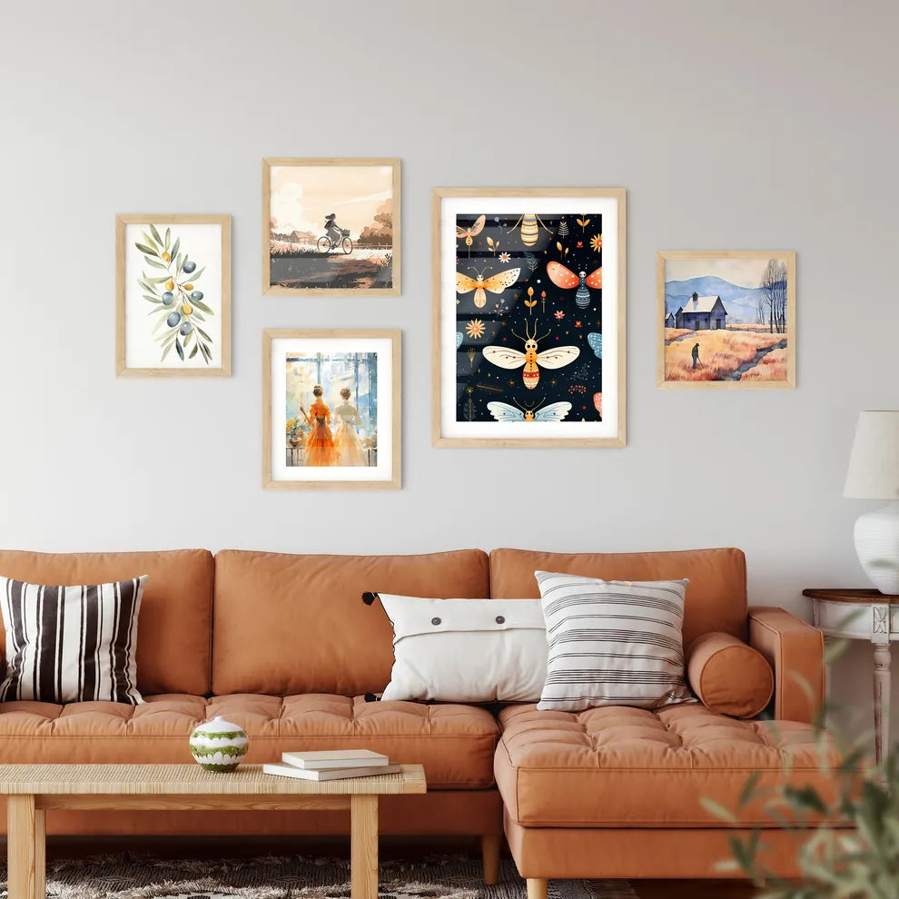 A Pattern Of Butterflies And  Framed Print