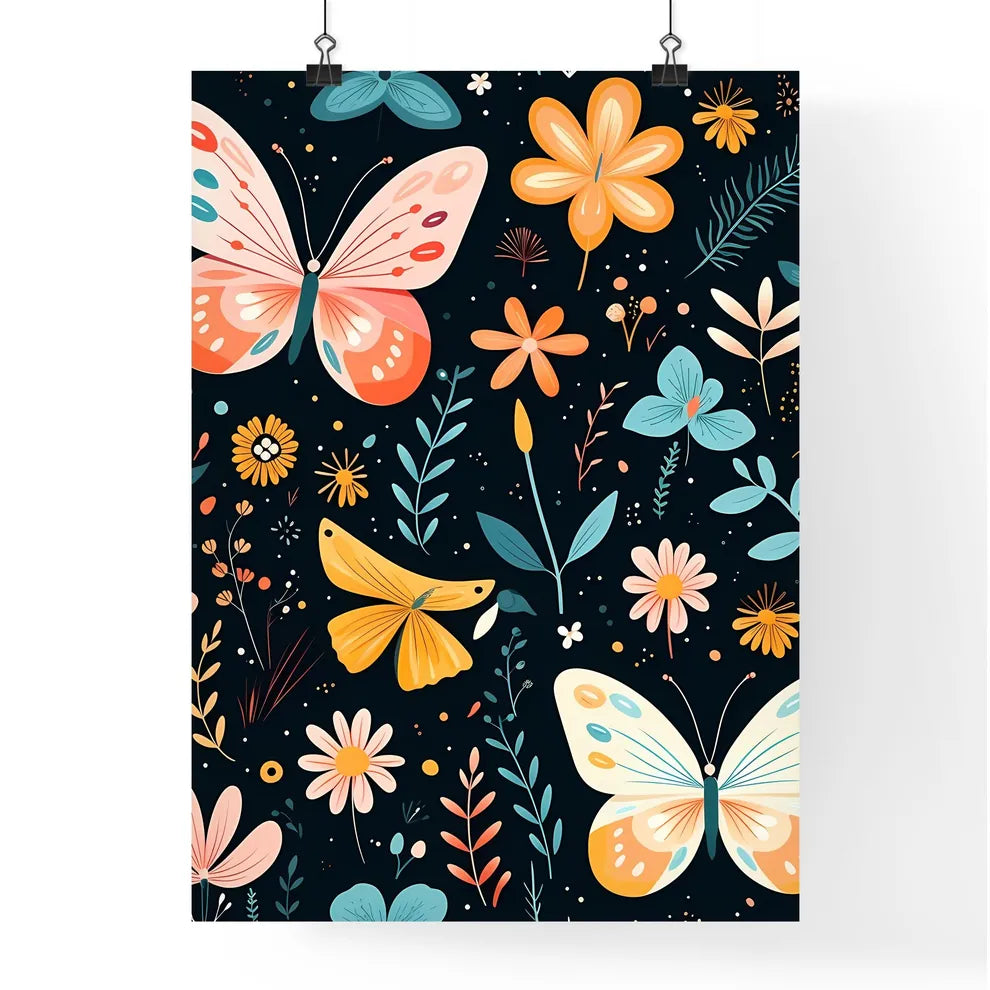 A Pattern Of Butterflies And  Poster