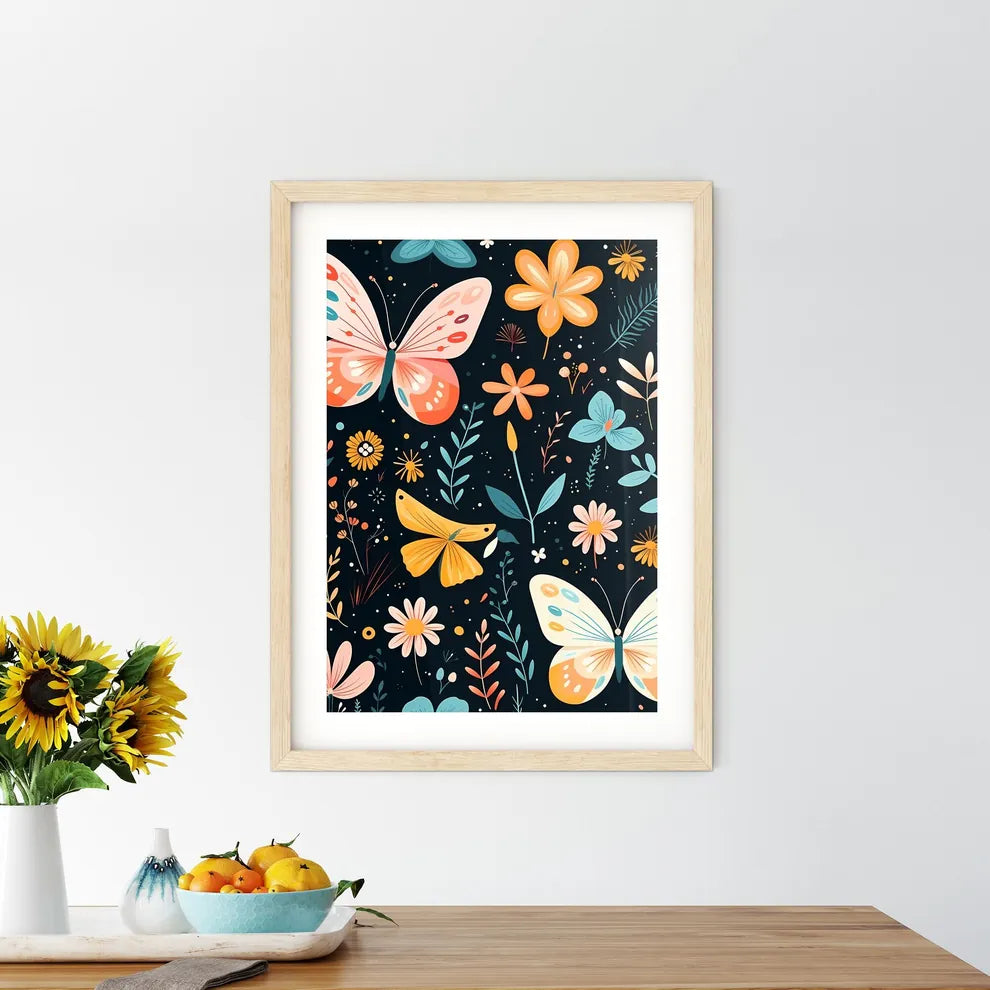 A Pattern Of Butterflies And  Size Chart