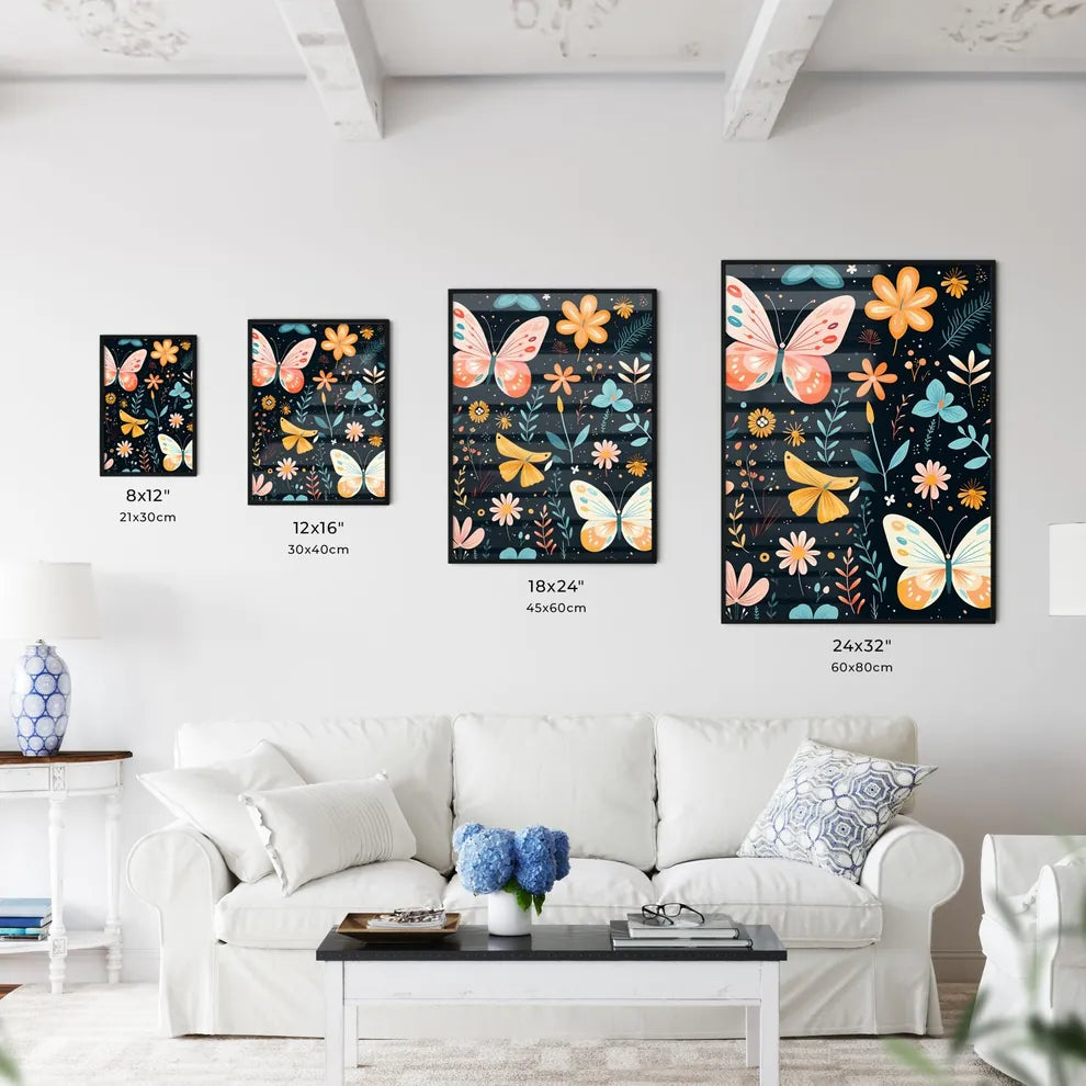 A Pattern Of Butterflies And  Art Print