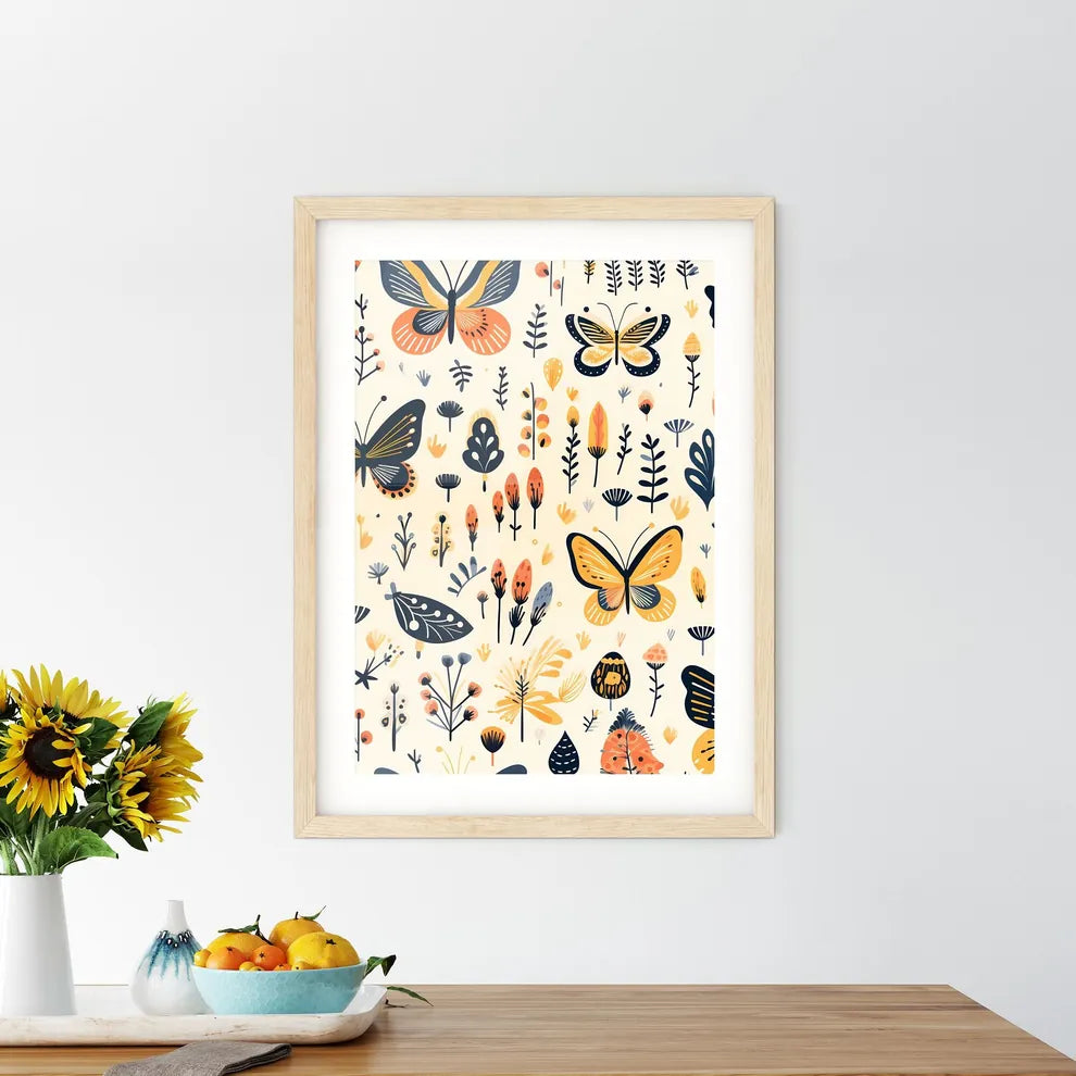 A Pattern Of Butterflies And  Size Chart