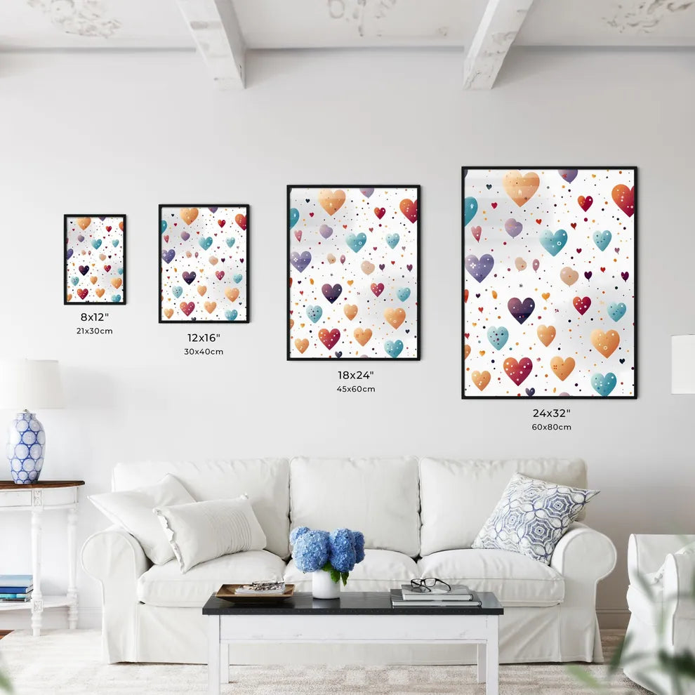 A Pattern Of Colorful Heart Wall Art