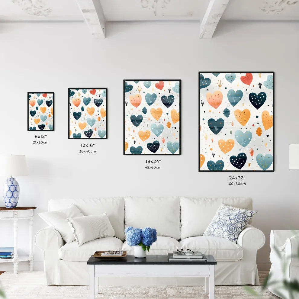 A Pattern Of Colorful Heart Wall Art