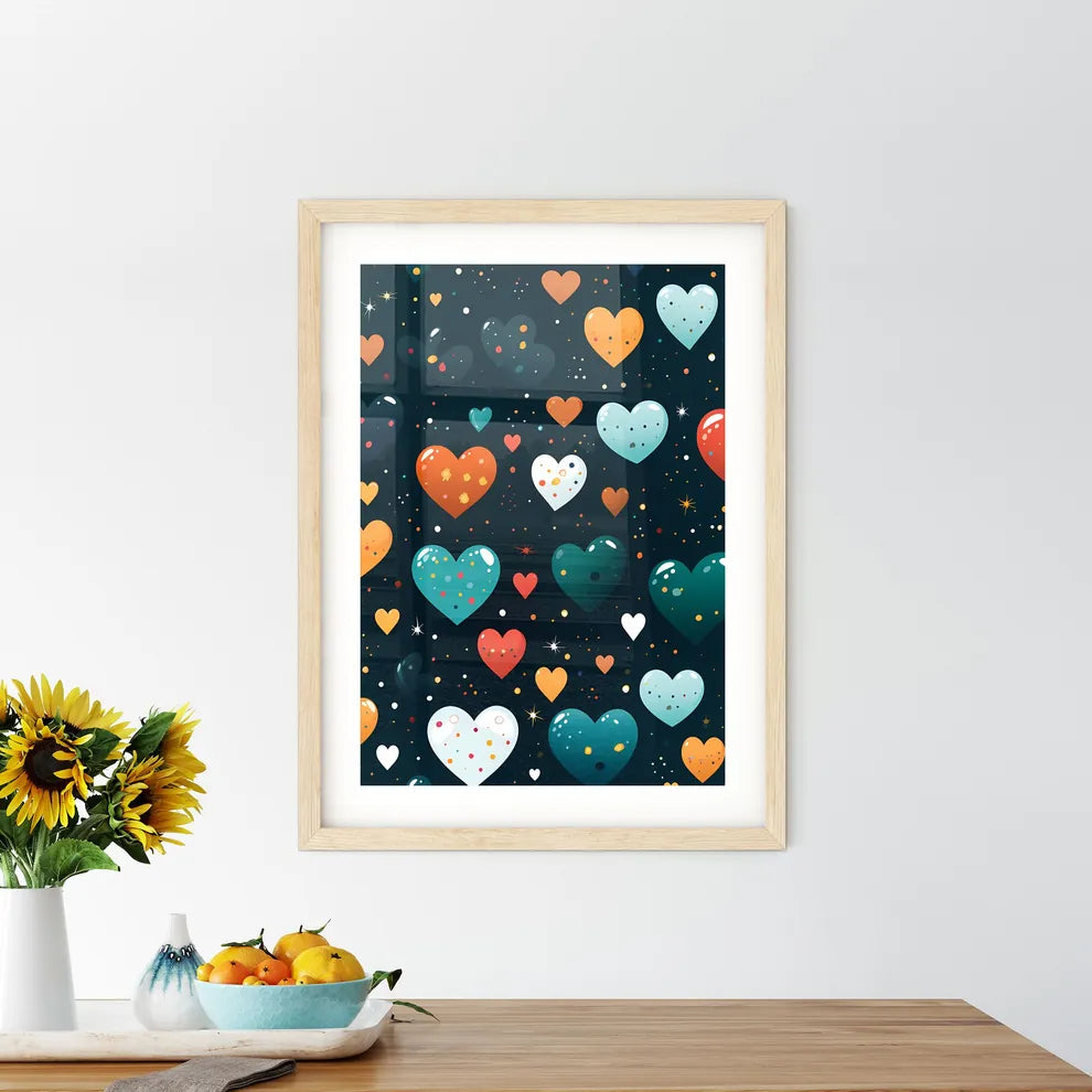 A Pattern Of Colorful Heart - Kitchen Hangings