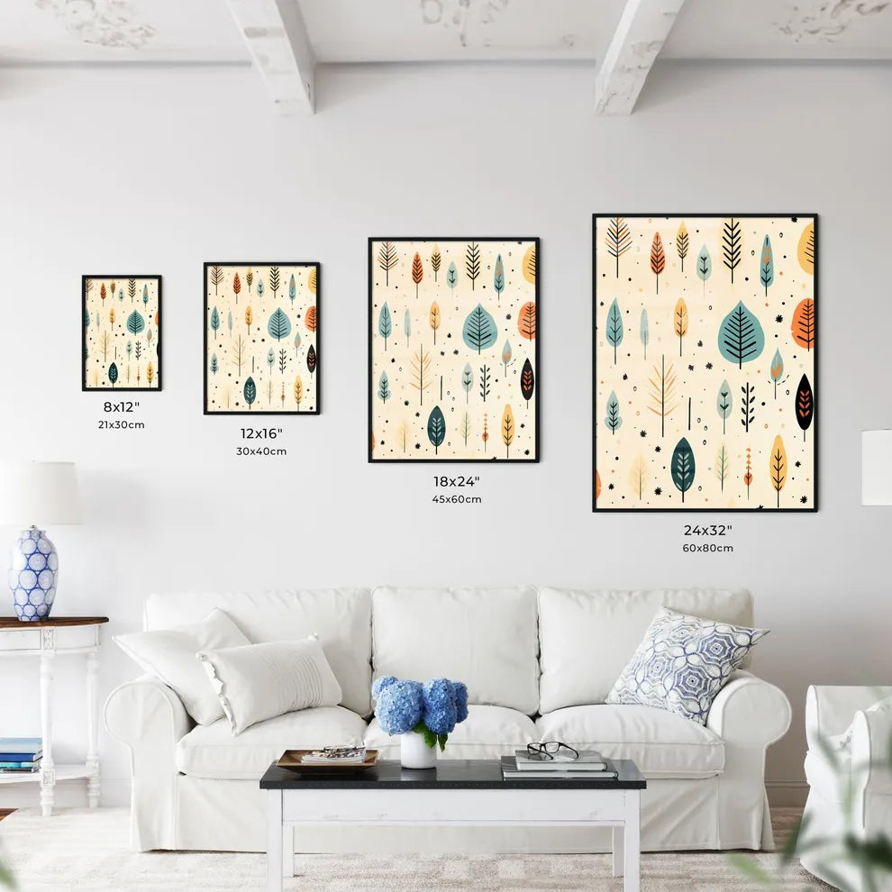 A Pattern Of Colorful Leave Wall Art