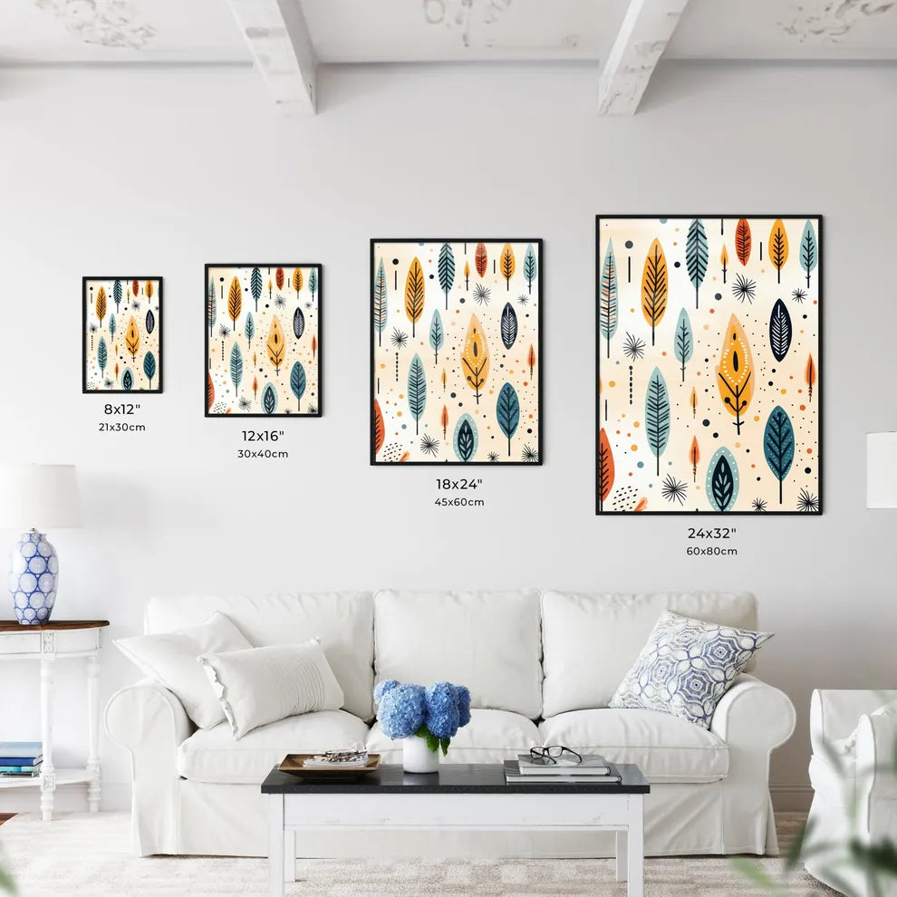 A Pattern Of Colorful Leaves Art Print