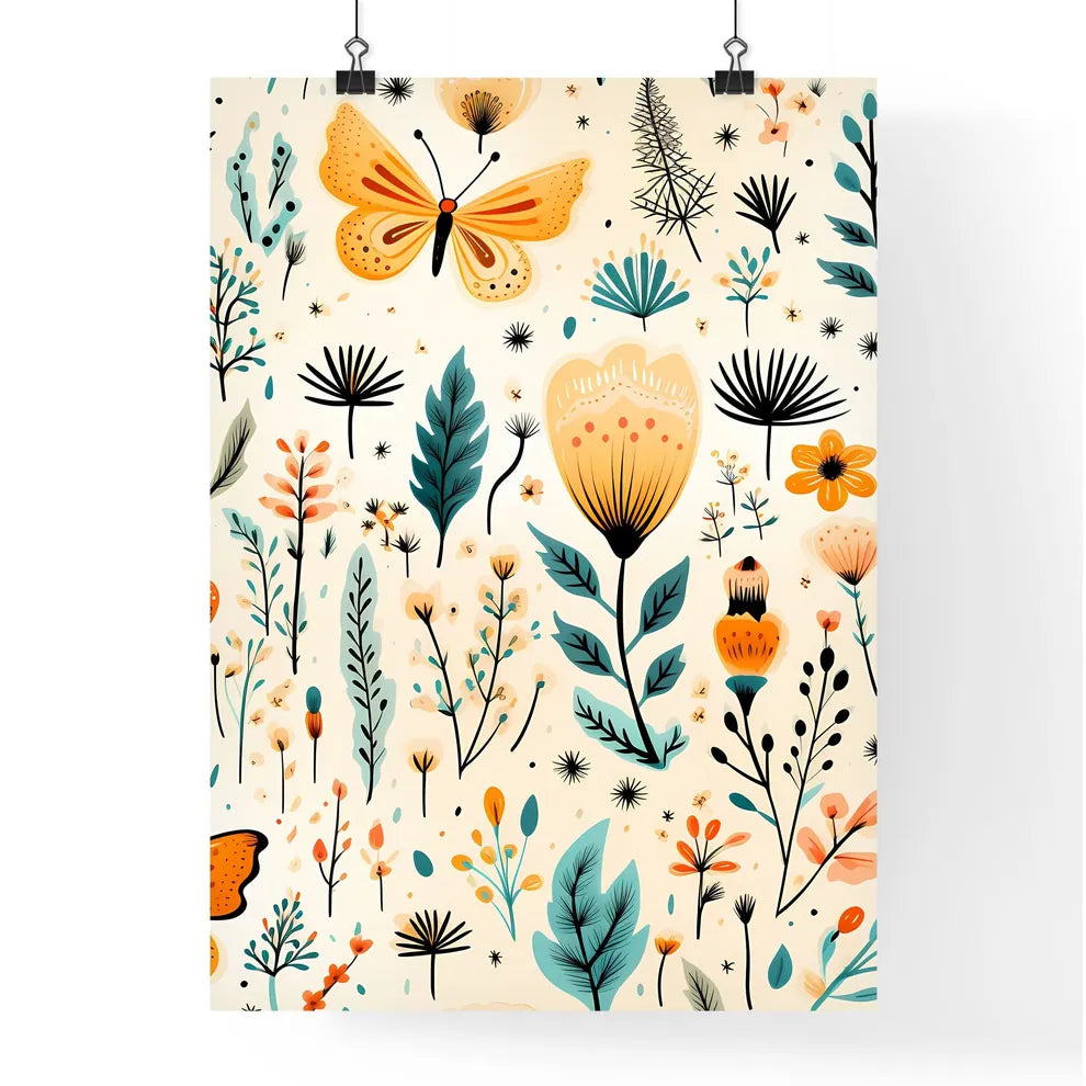 A Pattern Of Flowers And Butt Poster