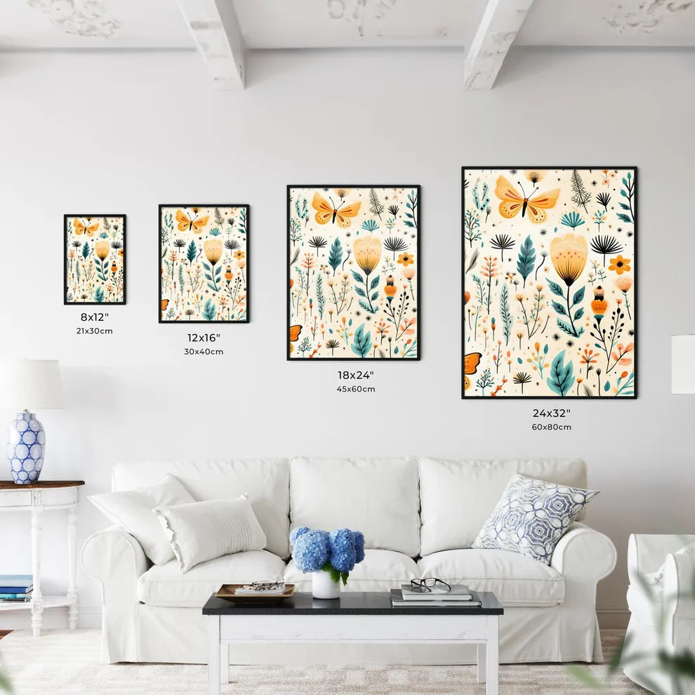 A Pattern Of Flowers And Butt Art Print