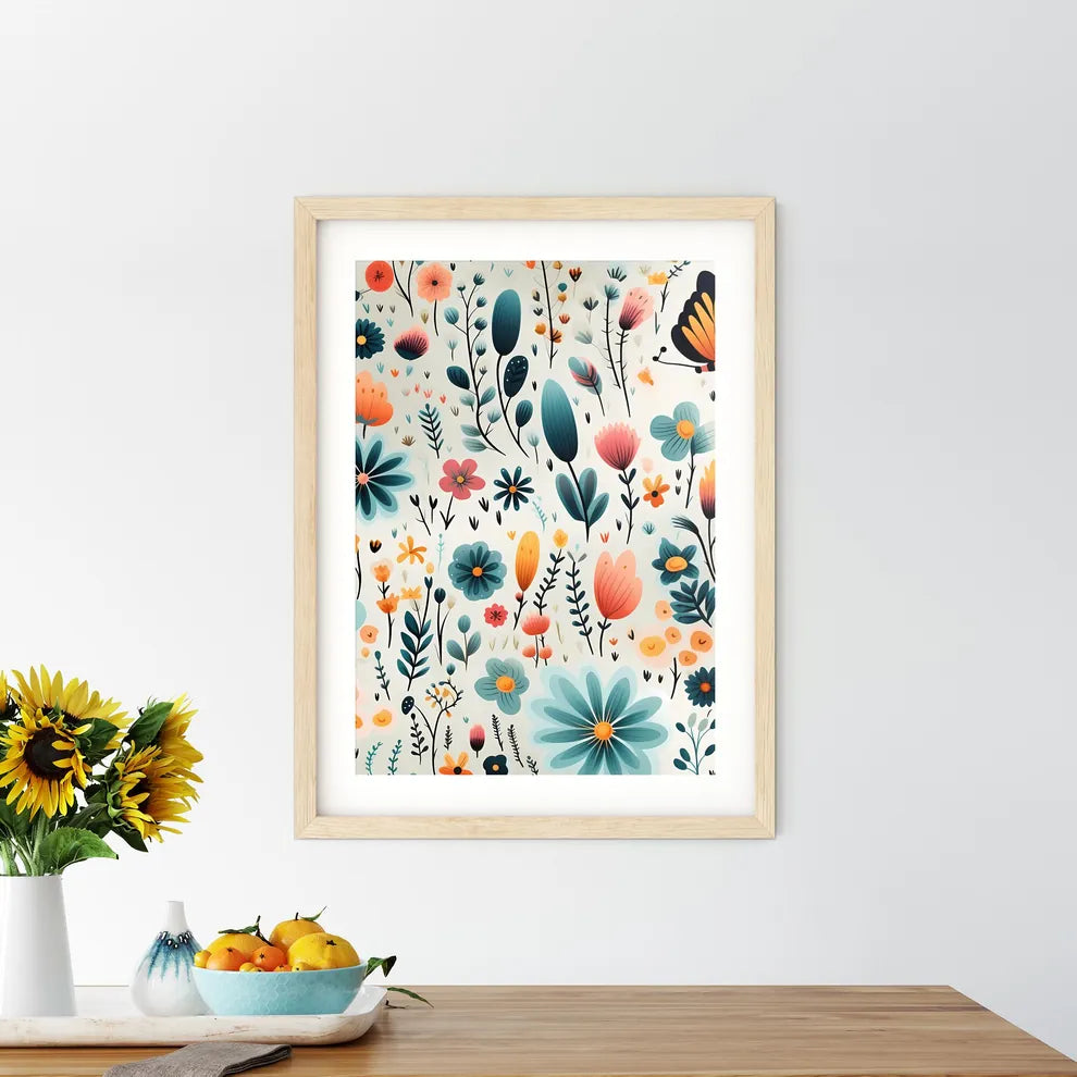 A Pattern Of Flowers And Butterflie - Kitchen Hangings