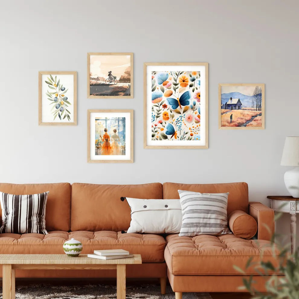 A Pattern Of Flowers And Butt Framed Print