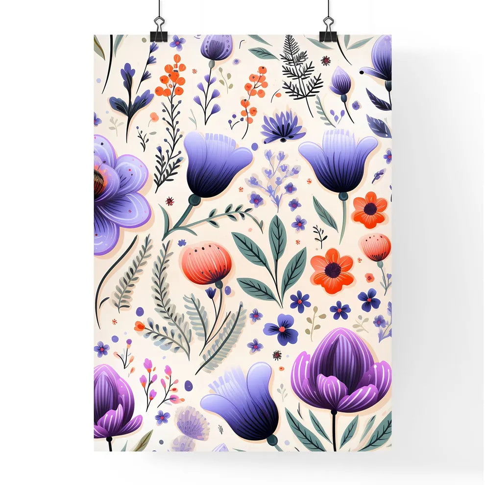 A Pattern Of Flowers And Leave Poster