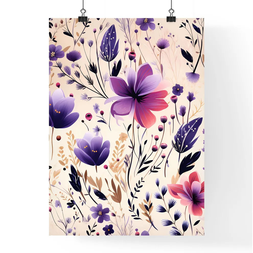 A Pattern Of Flowers And Leave Poster