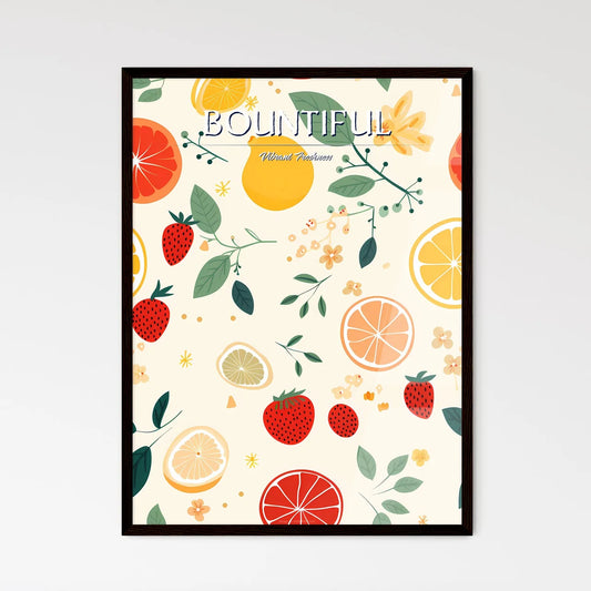 A Pattern Of Fruit And Leave - Framed Art Print