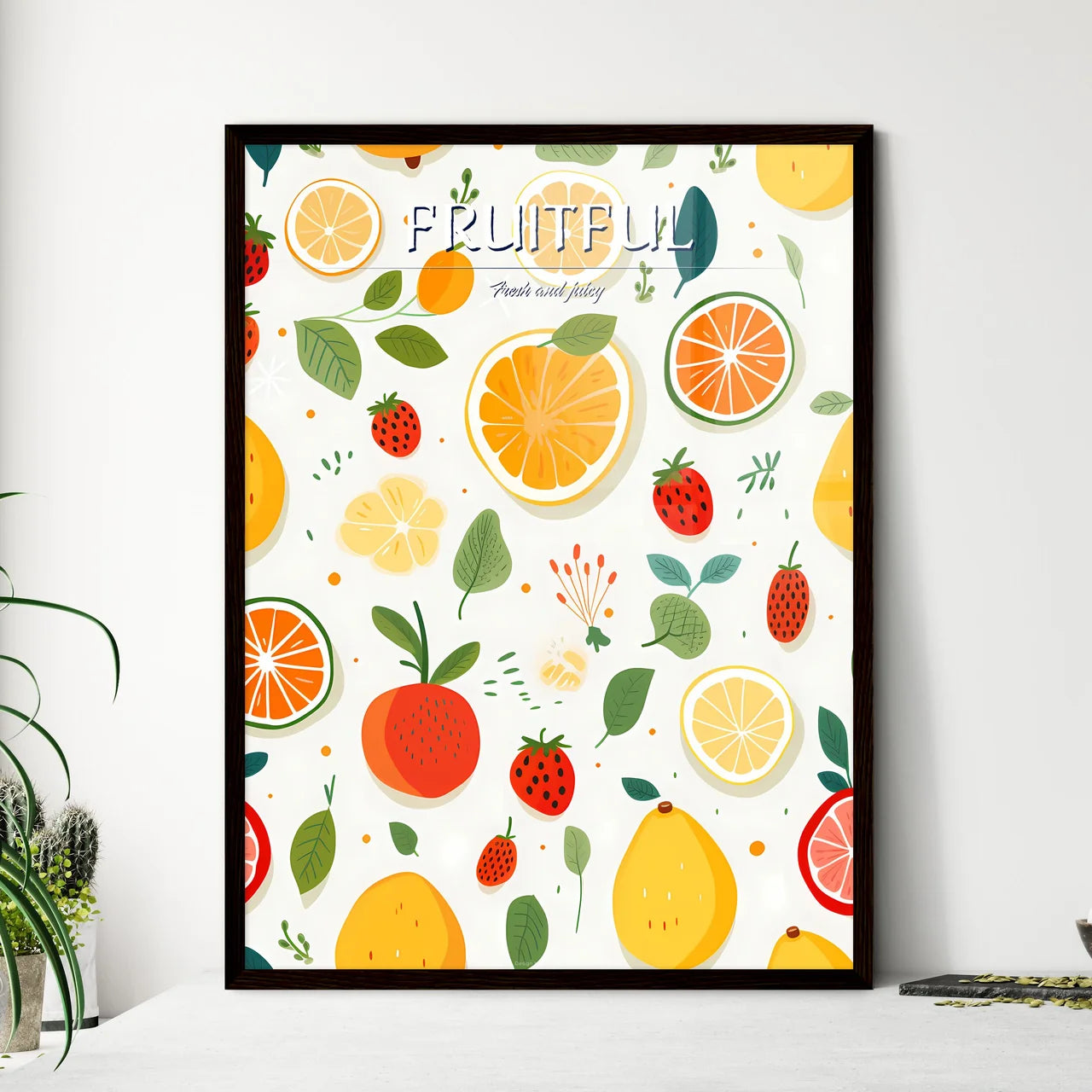 A Pattern Of Fruit Slice - Framed Art Print
