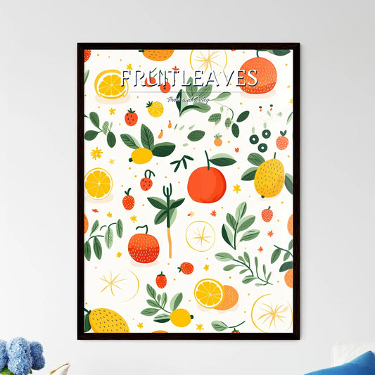 A Pattern Of Fruits And Leave - Framed Art Print
