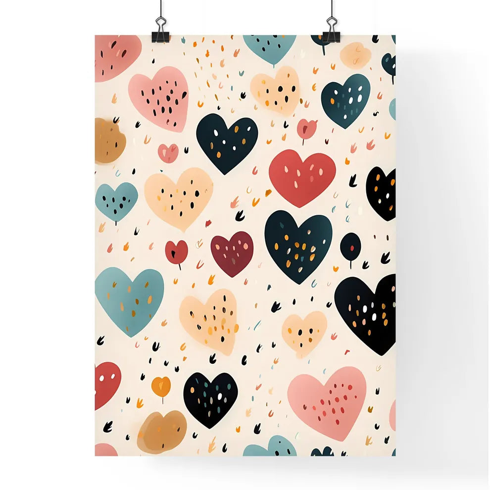 A Pattern Of Hearts And Flower Poster