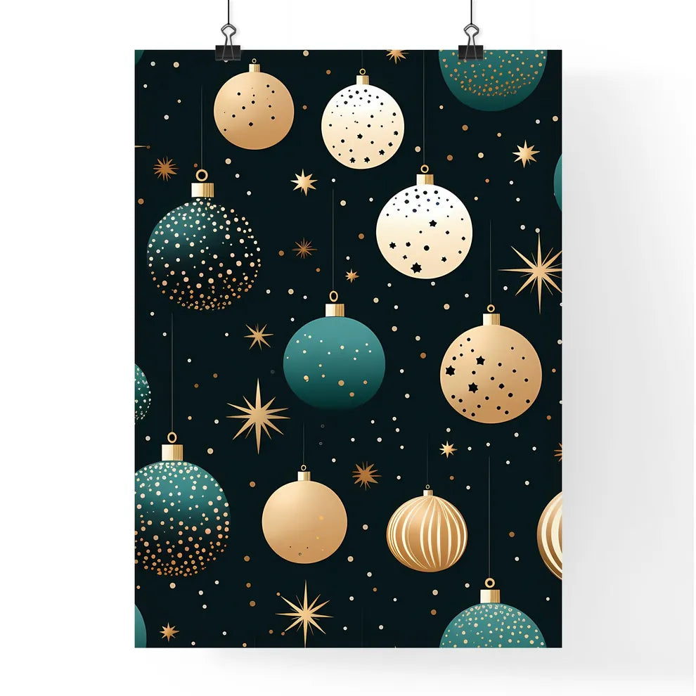 A Pattern Of Ornaments On A Black Backgroun Poster