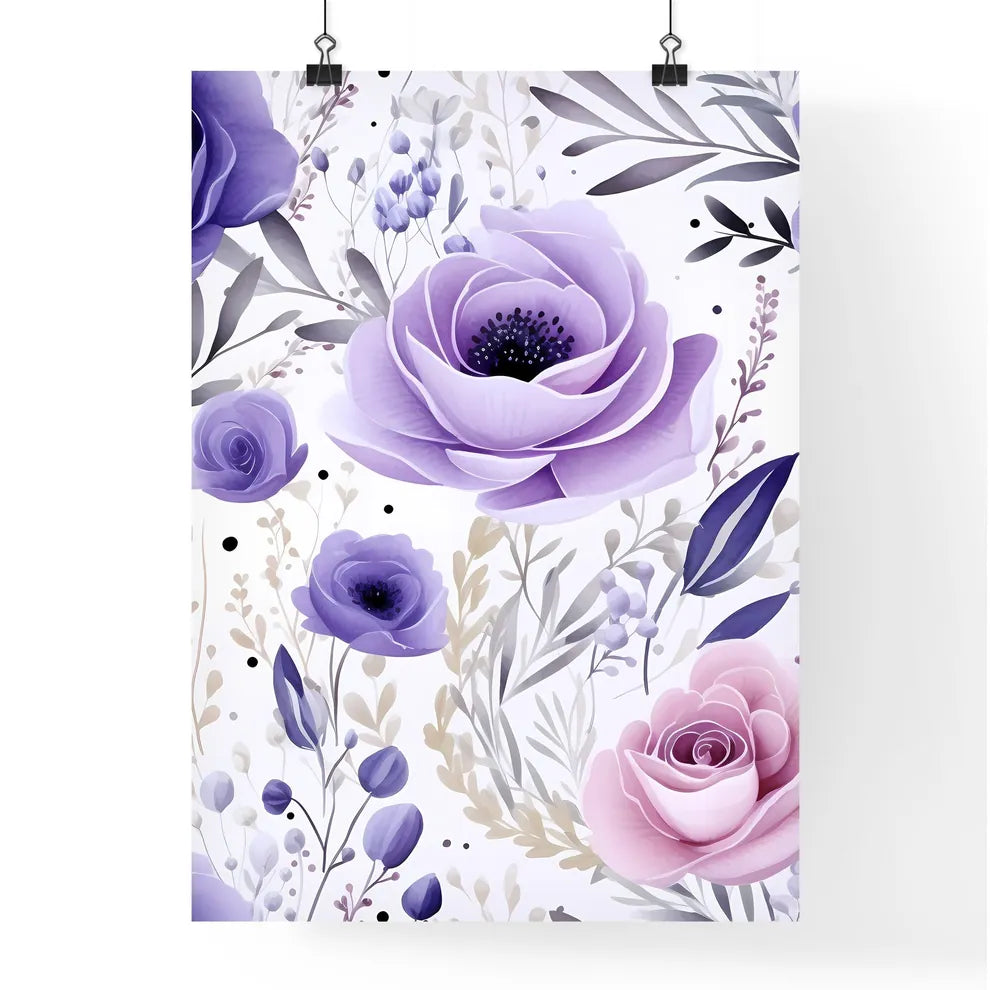 A Pattern Of Purple And Pink Flower Poster