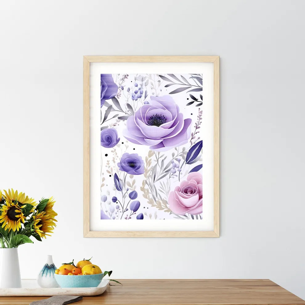 A Pattern Of Purple And Pink Flower - Kitchen Hangings