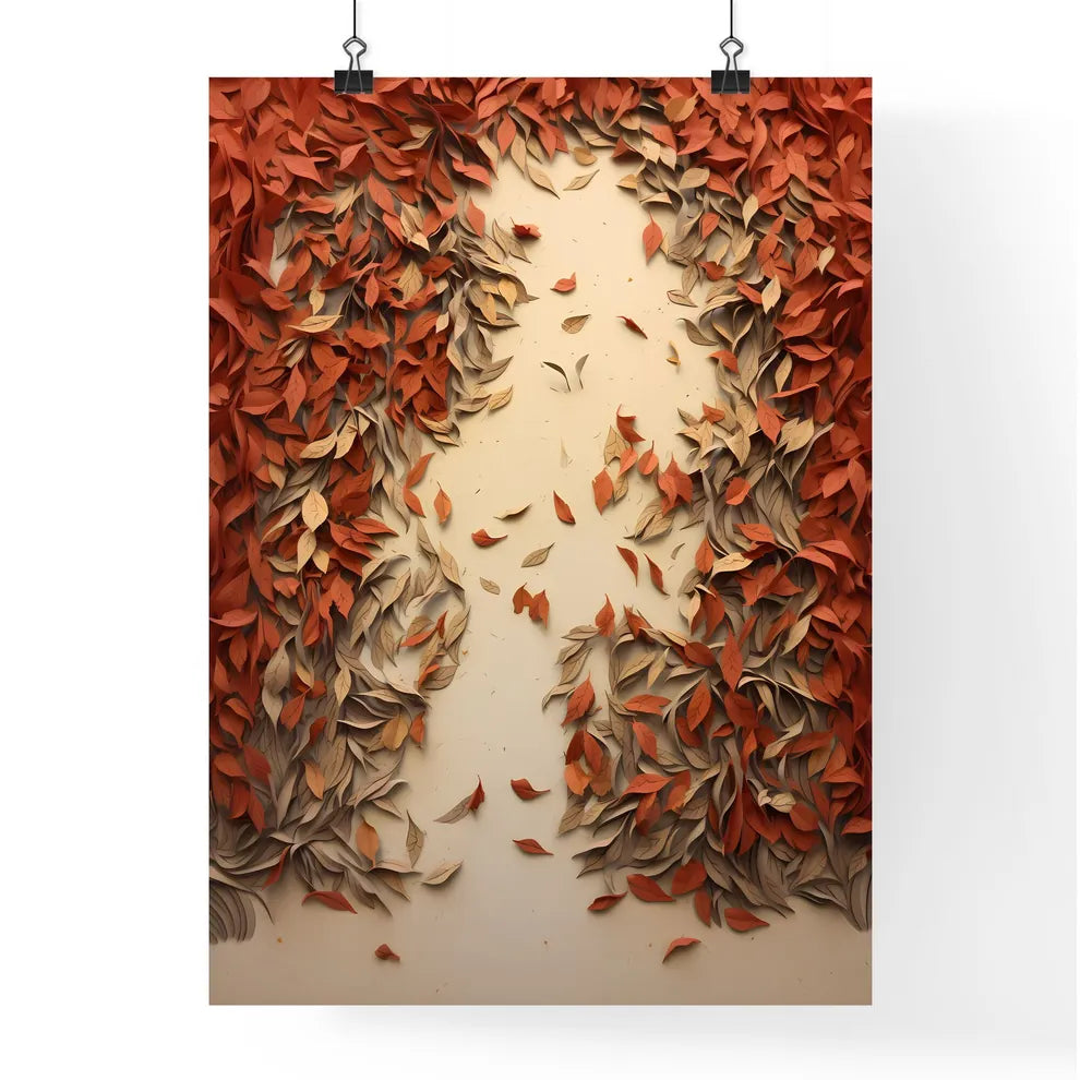 A Pile Of Leaves On A White S Poster