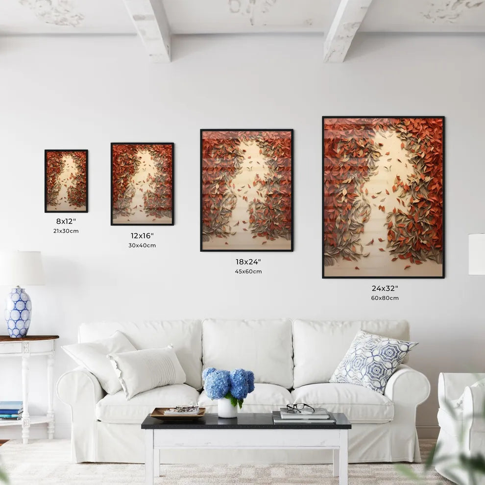 A Pile Of Leaves On A White S Art Print