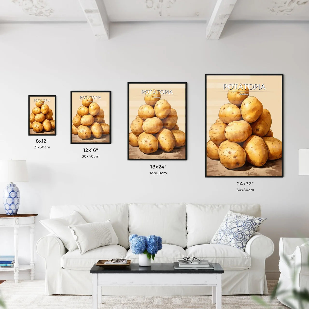 A Pile Of Potatoes On A Tabl - Kitchen Hangings