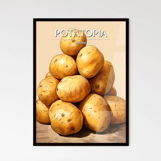 A Pile Of Potatoes On A Tabl - Framed Art Print