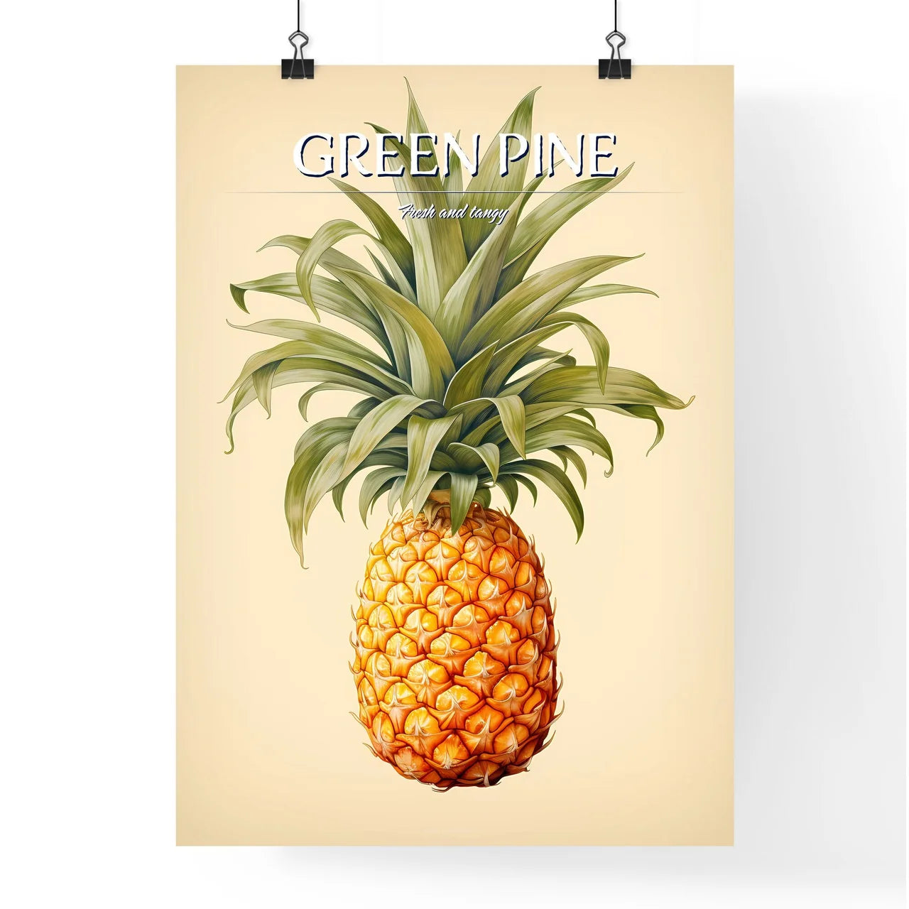 A Pineapple With A Green Ste Poster