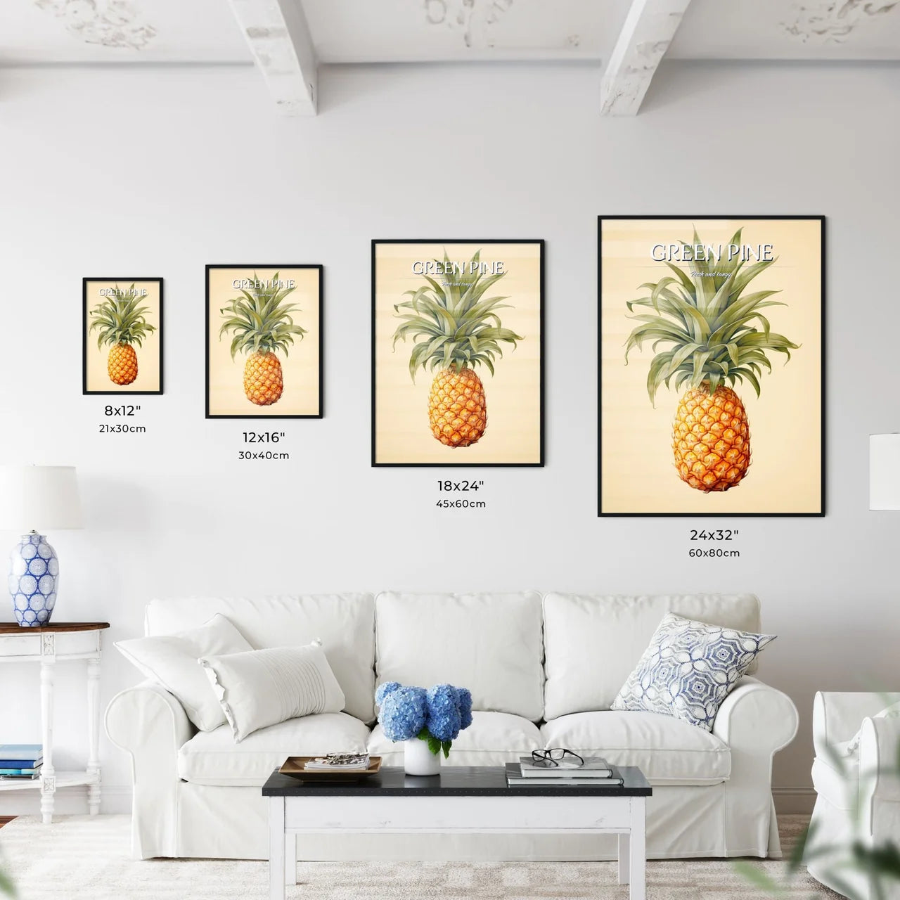 A Pineapple With A Green Ste - Kitchen Hangings