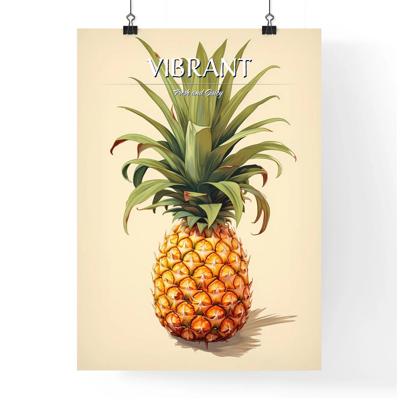 A Pineapple With Green Leave Poster