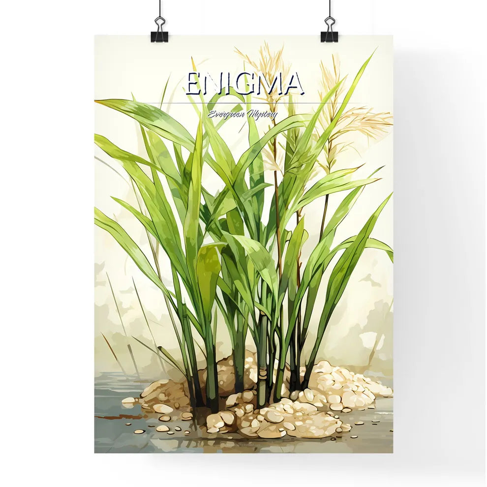 A Plant Growing Out Of Rock Poster