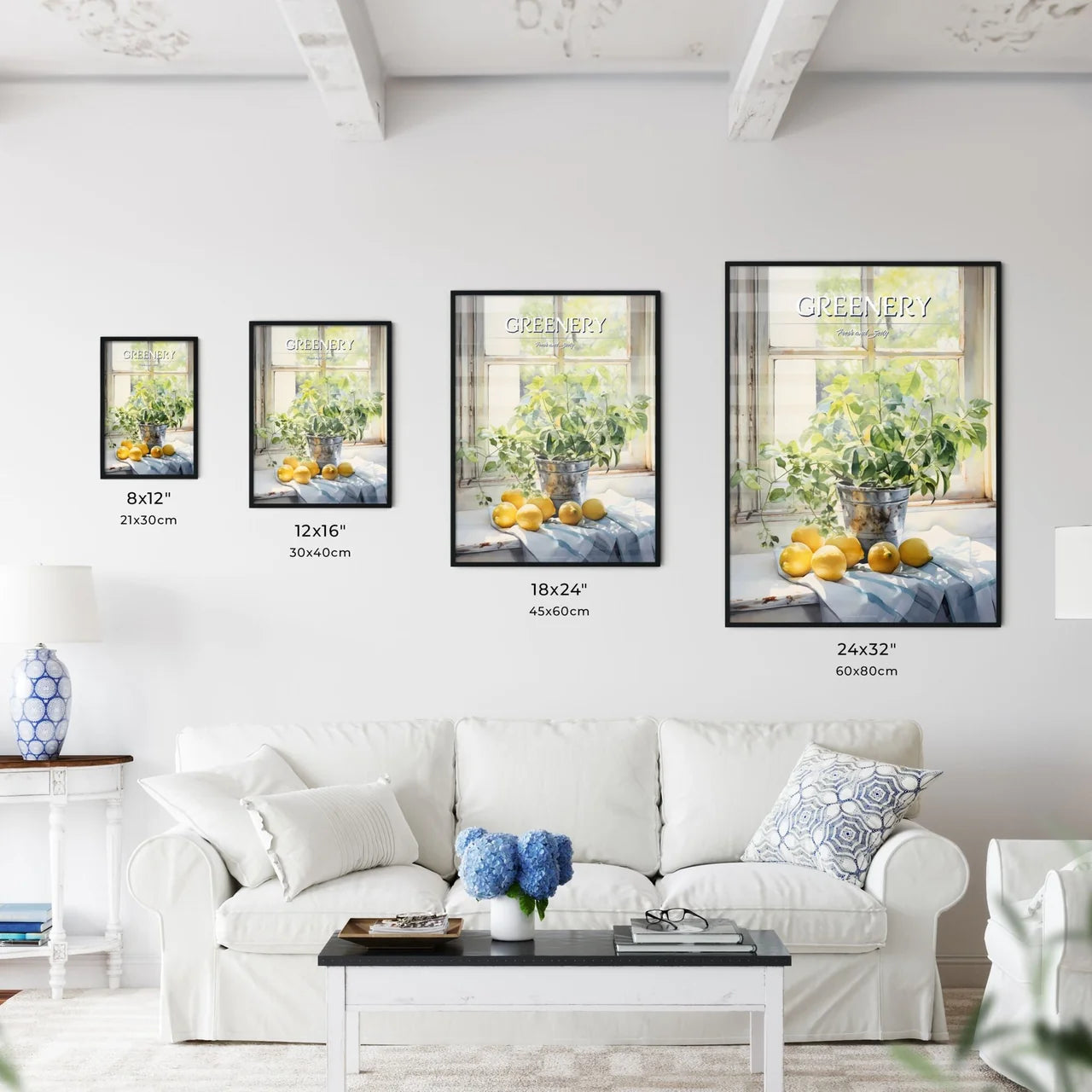 A Plant In A Bucket Next To Lemon - Kitchen Hangings