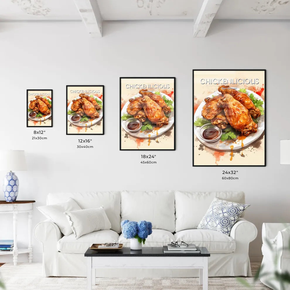 A Plate Of Chicken Wings And Sauc - Kitchen Hangings