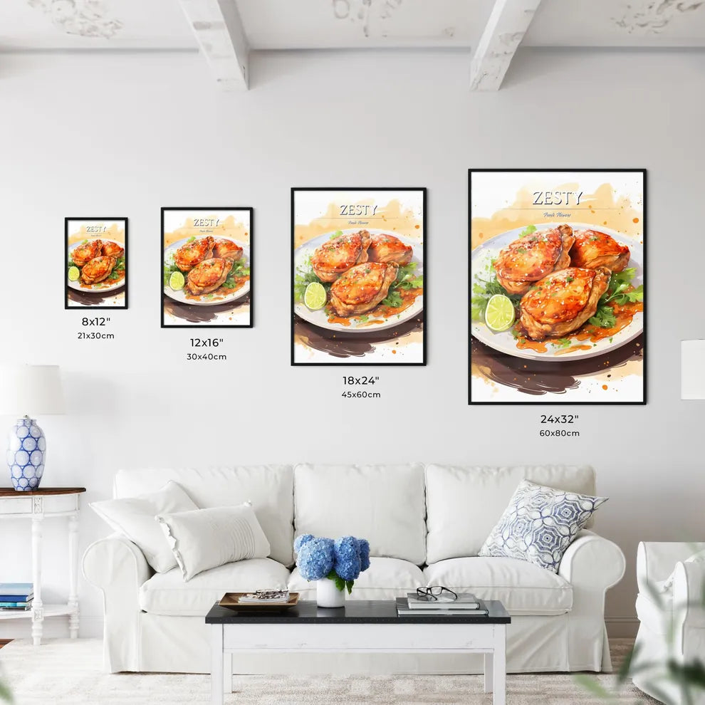 A Plate Of Food With A Lime Wedg - Kitchen Hangings